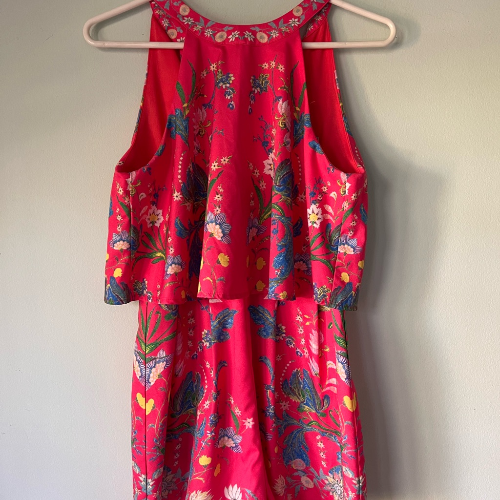 Hot Pinky Floral Flying Tomato Romper